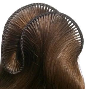 Extensiones de cabello humano natural marrón atado a mano de una sola máquina dibujada extensiones de cabello humano de cabello indio sedoso recto atractivo - Product Image 2
