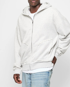 Sweat à capuche personnalisé pour hommes avec logo brodé Options d'impression personnalisées disponibles pour les commandes en gros en tissu coton-polyester - Product Image 5