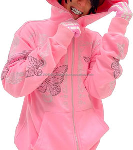 Sudadera con capucha Y2K con cremallera completa con estampado de calavera de esqueleto bordado 3D insignia estética para hombres y mujeres sudaderas transpirables antiretráctiles - Product Image 2