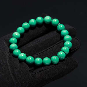 Natural 8mm Smooth Round Malachite <b>Gemstone</b> Beaded <b>Bracelet</b> 7 Inches Crystal Bangle - Product Image 1