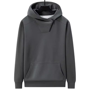 เสื้อฮู้ดสวมหัวแบบลำลองของผู้ชายผ้าโพลีเอสเตอร์/ ผ้าฝ้ายถักพิมพ์ลายดิจิตอลสีทึบสำหรับฤดูใบไม้ร่วง/ฤดูหนาว - Product Image 1