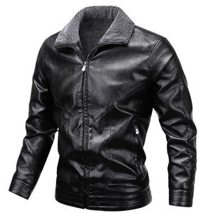 แจ็คเก็ตหนังผ้าแคนวาสสีดำขายส่ง เสื้อคลุมสไตล์บอมเบอร์ คอปกทรงกลม กันน้ำ เป็นมิตรกับสิ่งแวดล้อม สำหรับฤดูหนาว - Product Image 2