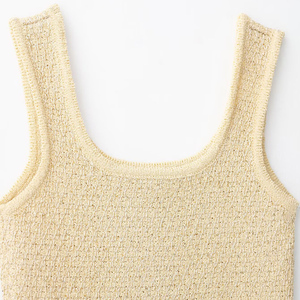 เสื้อครอปสายเดี่ยวสีส้ม ผ้าทอ ระบายอากาศดี สไตล์ลำลอง แฟชั่นสำหรับผู้หญิง - Product Image 5