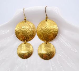 ต่างหูทรงกลมห้อยทำจากทองเหลืองดิบต่างหูรูปทรงเรขาคณิตต่างหูทองเหลืองปรับแต่งได้ทันสมัย - Product Image 2