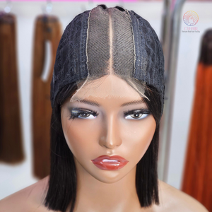 วิกผมสีดำบ๊อบวิกผมมนุษย์ผมจริงผมจริงแบบเรมี่สองเส้นผมตรง Huan เรียบมาก - Product Image 4