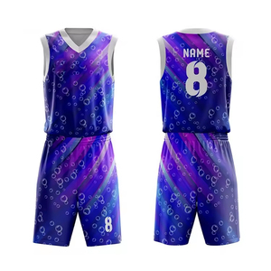 Maillots de basket-ball personnalisés imprimés par sublimation OEM, haute qualité, confortables, respirants, antibactériens, fabriqués en usine - Product Image 1