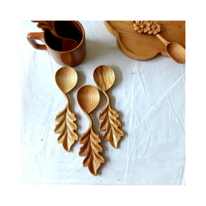 Cuillère en bois Cuillère en bois de hêtre Cuillère en bois d'acacia Ustensiles de cuisine naturels pour servir les aliments Cuisson et exportation en gros - Product Image 4