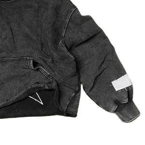 New Vintage Fashion <b>Oversized</b> Pullover <b>Hoodie</b> Custom 100% Cotton Cropped XL Size Distressed for Puff Print & Sun Fade Effect - Product Image 2