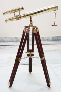 Đồng Hải Lý Cổ Điển Đôi Thùng Kính Thiên Văn Sưu Tập Có Thể Điều Chỉnh Tripod Đứng - Product Image 2