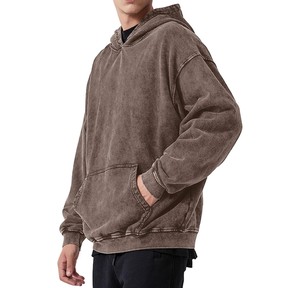 Direct Factory Sale Men's Casual Long Sleeve <b>Hoodies</b> in Solid White XL Size <b>Polyester</b>/Cotton Plain Dyed for Winter - Product Image 5