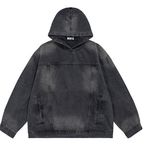 เสื้อฮู้ดผ้าฟลีซย้อมสีวินเทจ สตรีทแวร์ผู้ชาย คุณภาพสูง ปักโลโก้ตามสั่ง ระบายอากาศได้ดี สำหรับคริสต์มาส แบบยูนิเซ็กส์ - Product Image 2