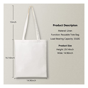 ถุงผ้าดิบผ้าฝ้ายออร์แกนิกแบบธรรมดาใช้ซ้ำได้พิมพ์โลโก้แบบเป็นมิตรต่อสิ่งแวดล้อมถุงผ้าสำหรับซื้อของชำ - Product Image 2