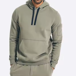 Meilleure qualité 2024 lavage à l'acide Vintage sweats à capuche pour hommes solide marron Baggy Cargo poche hiver vente sweats à capuche - Product Image 6
