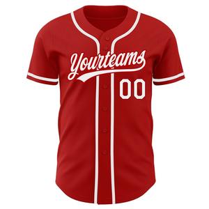Camiseta de béisbol auténtica Blanca Roja personalizada - Product Image 2