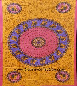 Tapisserie murale RV à imprimé éléphant, drap de lit en tissu de coton, taille simple, pour la décoration de la maison GC-TP-299. - Product Image 1