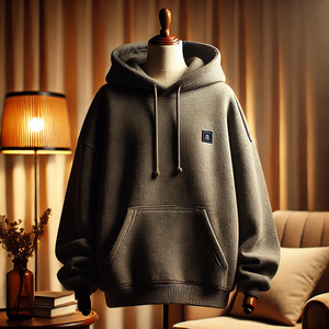 เสื้อฮู้ดผ้าเทอร์รี่ฝรั่งเศสน้ำหนักเบาอเนกประสงค์พร้อมผ้ากำมะหยี่ปักลายภายในอย่างมีสไตล์สำหรับสวมใส่ในฤดูหนาวทุกวัน - Product Image 3