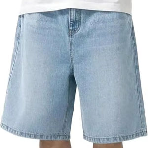 กางเกงขาสั้นผ้ายีนส์สำหรับผู้ชายกางเกงขาสั้นสุด2025สำหรับสตรีทแวร์สีฟ้า - Product Image 1