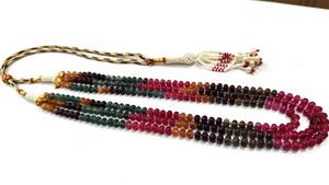 Quartz naturel multicolore 6mm Rondelle perles lisses couches 18 à 20 pouces collier prix de gros - Product Image 3