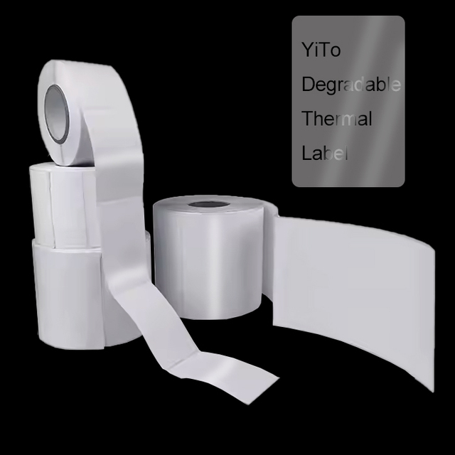 Custom Biodegradable clear Transparent Thermal Label Sticker Custom Printed Thermal Paper Label Adhesive Paper for Shipping