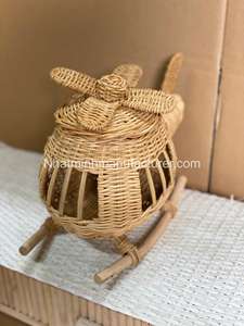 Hélicoptère-Jouets pour enfants en rotin tissé naturel, modèle d'avion, jouets sûrs pour enfants, couleur et taille personnalisables - Product Image 4