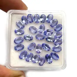 Piedras preciosas ovaladas de tanzanita, 10 Uds., 4 CT, azul Natural, Tanzania, corte facetado, piedras preciosas sueltas, lote de calidad superior listo para ajustes de joyería