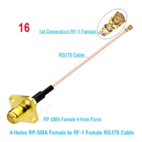 RF1 U.FL a SMA Hembra Montaje en Panel de brida de 4 orificios RG178 Puente de extensión de antena flexible Conjunto de cable RF