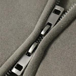 Sweat à capuche zippé personnalisé en coton avec double fermeture à glissière pour hommes logo brodé hiver imprimé broderie vierge personnalisée - Product Image 6