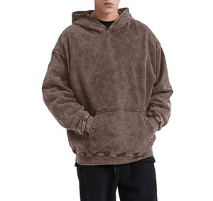 คุณภาพสูงที่กําหนดเองมาใหม่ธรรมดาขายส่งผู้ชาย Hoodies/การออกแบบที่เรียบง่ายกรดล้างเสื้อสวมหัว Hoodies สําหรับผู้ชาย - Product Image 3