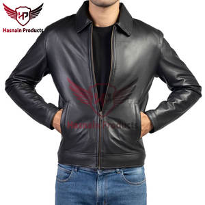 เสื้อแจ็คเก็ตหนังพรีเมี่ยมสําหรับผู้ชายพร้อมดีไซน์เสื้อคอปก - ขนาดที่กําหนดเองและโลโก้ Oem ราคาโรงงานขายส่ง - Product Image 4