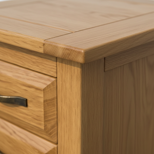 Table basse moderne à 3 tiroirs, couleur naturelle, bois d'hévéa, MDF, meubles de salon - Product Image 4