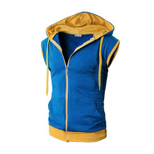 OEM ODM Men's New Fashion Slim Fit <b>Sleeveless</b> <b>Hoodie</b> 100% Cotton Fleece Pullover Plus Size Printed Tank Top Wholesale Clothing - Product Image 5