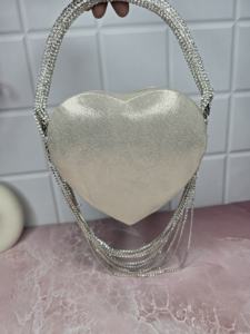Beautiful Shimmering Fabric Heart Clutch Bags New High Quality Material <b>Handbag</b> <b>for</b> Evening Bag Party Gift Bags <b>for</b> Women - Product Image 2