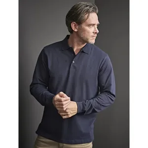 Luxury Custom Stretch <b>Long</b> <b>Sleeve</b> <b>Polo</b> <b>Shirt</b> for Promotional Merchandising - Product Image 2