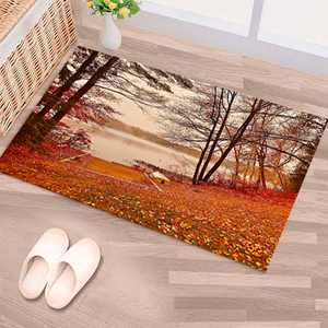 Alfombra Impresa: Personalizada, para Dormitorio, con Diseño de Árbol, Estilo Rústico, para Cuarto de Bebé, con Vista, Paisaje Otoñal, Alfombra Suave No Tejida - Product Image 1