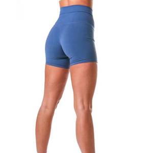 Pantalones cortos de buena calidad para correr para mujer, Shorts de cintura alta personalizados para gimnasio, cordón de Fitness, diferentes colores, licra, poliéster, 2023 - Product Image 2
