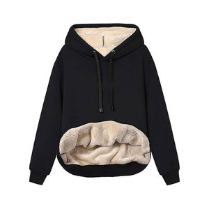 Sweat à capuche en polaire pour femme Doublure en sherpa Hiver Chaud Thermique Pull à capuche Sweat-shirt moelleux Veste décontractée Confortable Manches longues - Product Image 6