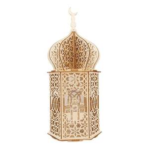 Linterna de metal decorativa moderna de Ramadán Kareem con acabado antiguo adecuado para hoteles, restaurantes e iluminación festiva de Ramadán - Product Image 5
