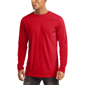 T-shirt à manches longues pour hommes de la meilleure qualité pour les entraînements de gymnastique et la course à pied Haut athlétique en microfibre à col rond - Product Image 1