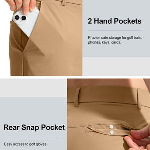 Pantalons de golf de logo et de couleur personnalisés pour hommes en gros-Pantalons de golf respirants en tissu de qualité supérieure pour hommes - Product Image 4