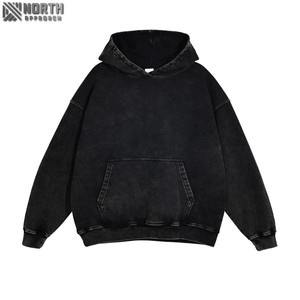 Elegante para Sudadera con capucha de gran tamaño púrpura para hombres Diseño de lavado vintage con bolsillo frontal Cómodo personalizado Sudadera con capucha de invierno para hombres - Product Image 5