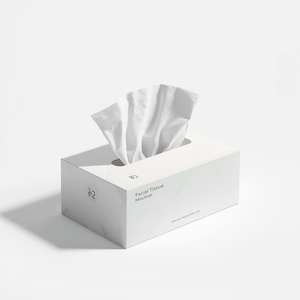 Boîte de mouchoirs faciaux premium 2 plis, fabriqués à partir de pâte de bois vierge, avec texture douce gaufrée, pour la maison, le bureau, l'hôtel et le commerce. - Product Image 1