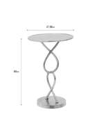 Table d'appoint à café en Aluminium finition argent, meuble de salon, Table d'appoint moderne