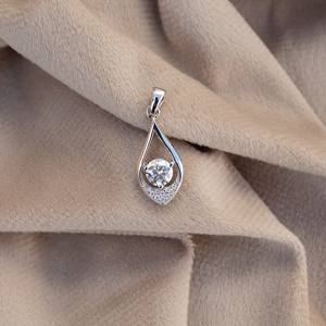 Silver D VVS Moissanite Round Cut Charm Pendant for Women 925 Sterling Silver with Chain Minimalist <b>Graduation</b> <b>Jewelry</b> - Product Image 1