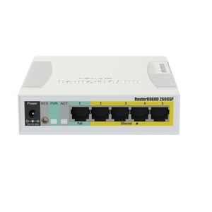 MikroTik RB260GSP <b>Switch</b>, CSS106-1G-4P-1S, 5x RJ45 1000Mb/s, 1x SFP, 4x Passive <b>PoE</b> - Product Image 1