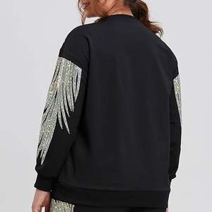 เสื้อสเวตเตอร์มีฮู้ดแขนยาวสำหรับผู้หญิงไซส์ใหญ่พิเศษถักแบบสวมหัวสำหรับฤดูใบไม้ร่วงฤดูหนาว - Product Image 3