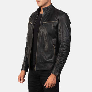 Chaqueta de Motero Vintage para Hombre, Marca Mack, de Cuero Negro, Impermeable, con Cierre de Cremallera, Alto Contenido de Spandex, Estilo Gótico, con Capucha, Diseño Moderno, Talla XL - Product Image 2