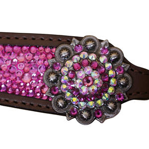 OEM Western Horse Show Tack Rhinestones Decorado One Ear Headstall Gladiator Breast Collar Set Fabricante personalizado y exportador - Product Image 6