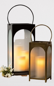 Fabricante confiable de último diseño de calidad superior DECORACIÓN PARA EL HOGAR JUEGO DE LINTERNA DE METAL DE VIDRIO ACANALADO para uso doméstico - Product Image 3