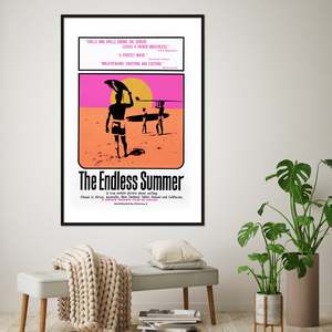 Modern Style the Endless Summer <b>Poster</b> Black Frame Paper Material for Wall Decor - Product Image 1