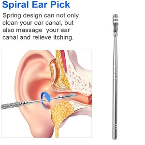 Guide ultime des outils d'hygiène auriculaire en acier inoxydable pour les médiators d'oreille Ensemble d'outils de nettoyage de cire d'oreille - Product Image 4